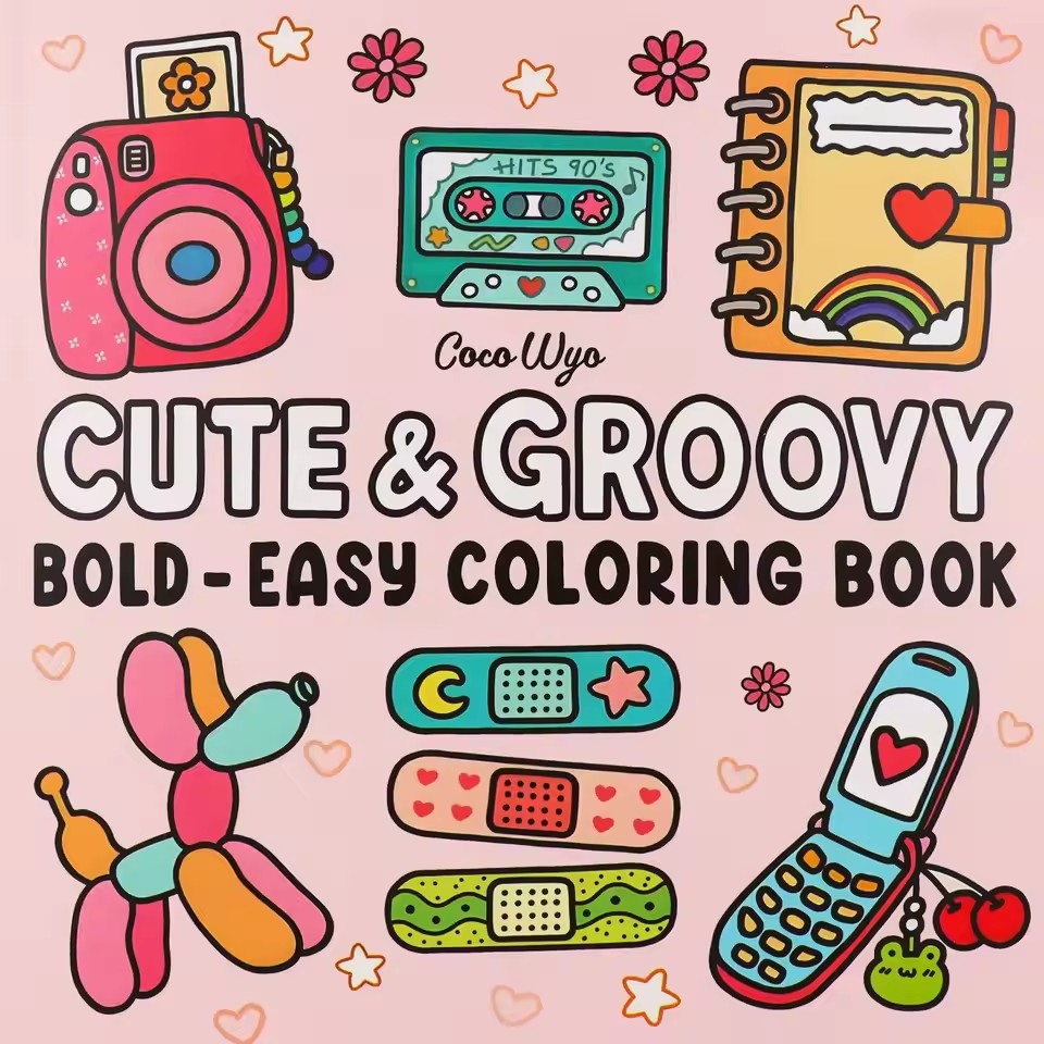Food And Snacks Coloring Book - Livre de coloriage groovy mignon sur