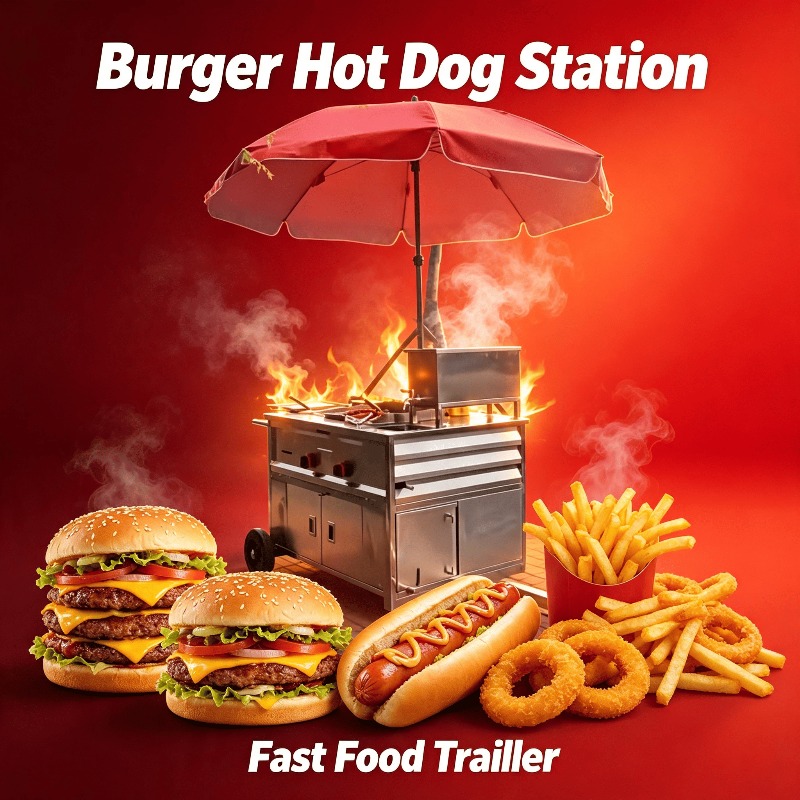 Street Food Snacks - Chariot de restauration mobile remorquable pour
