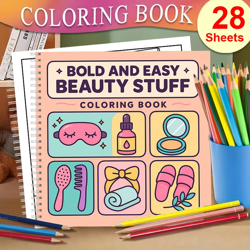 Food And Snacks Coloring Book - Livre de coloriage Easy Beauty Stuff