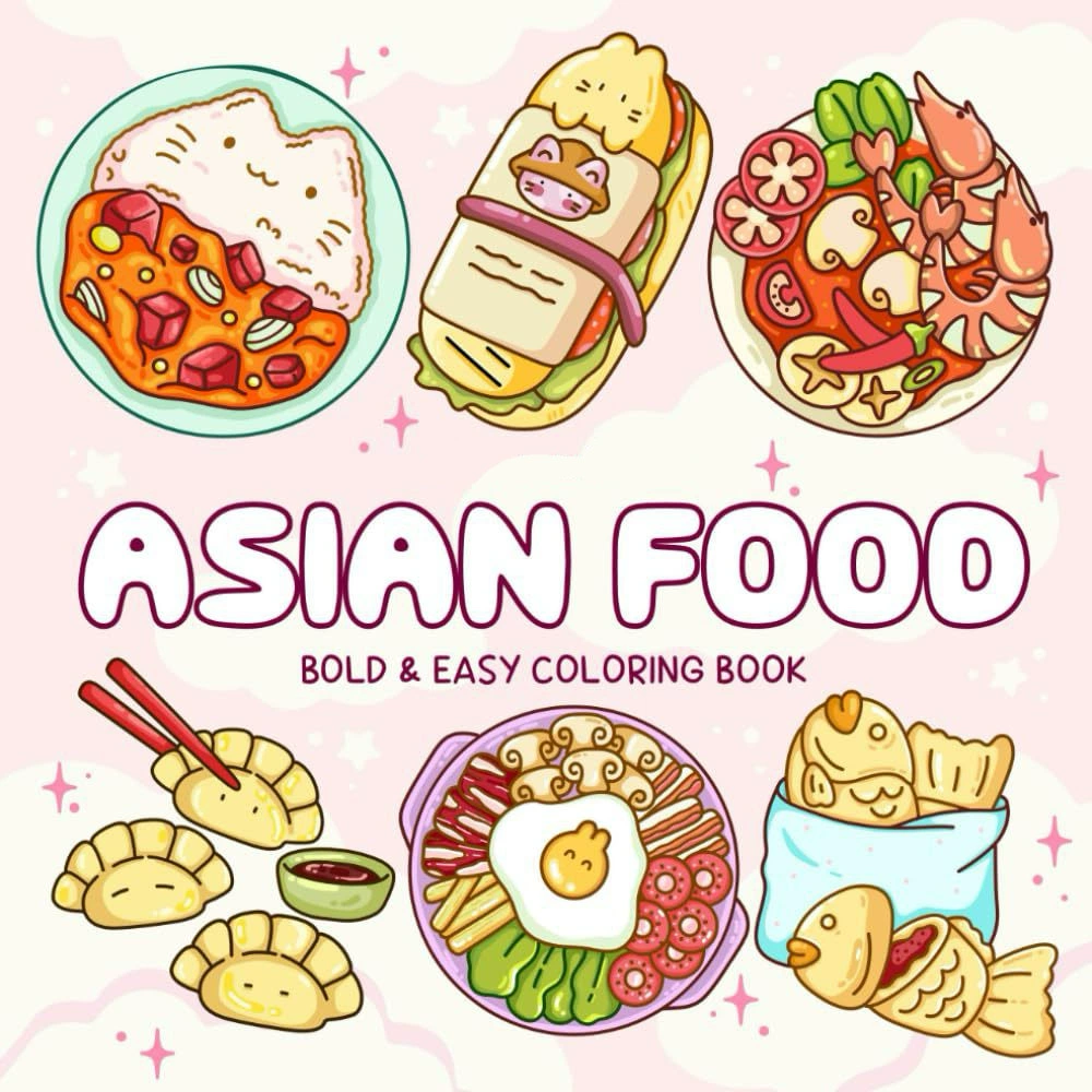 Food And Snacks Coloring Book - Livre de coloriage Easy-bold pour adultes,