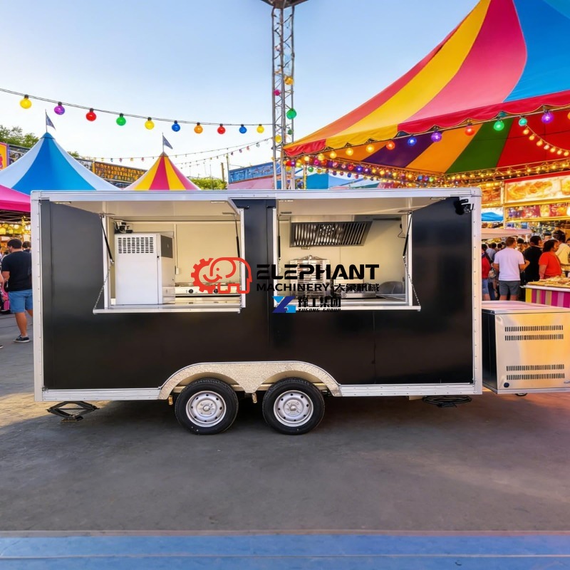 Street Food Snacks - Remorque alimentaire mobile multifonctionnelle en acier