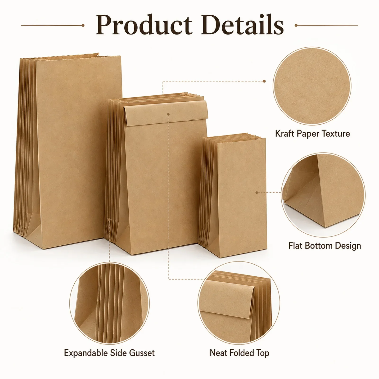 10-30 sacs en papier kraft bru - Food Snacks For Party avis et prix